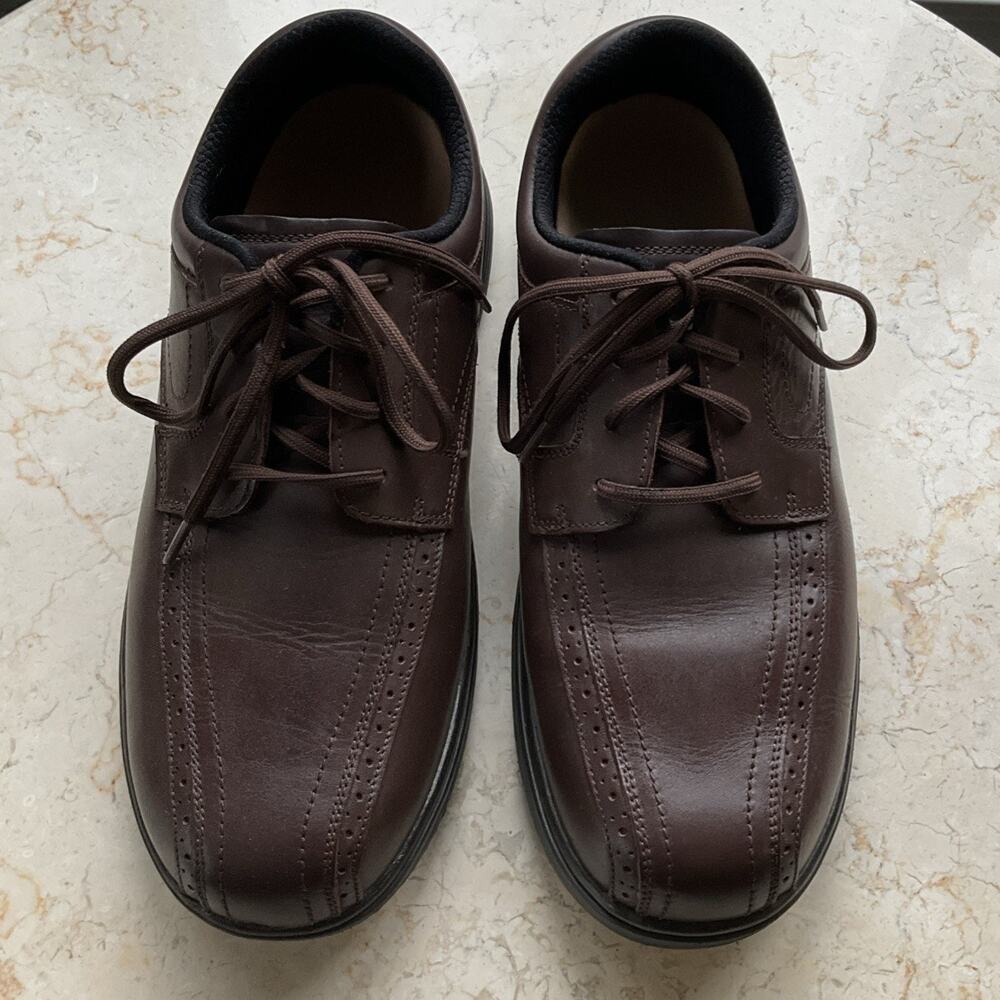 ORTHOFEET #467 Mens‎ size 12 wide Brown Gramercy Leather Shoes Size 12 2E